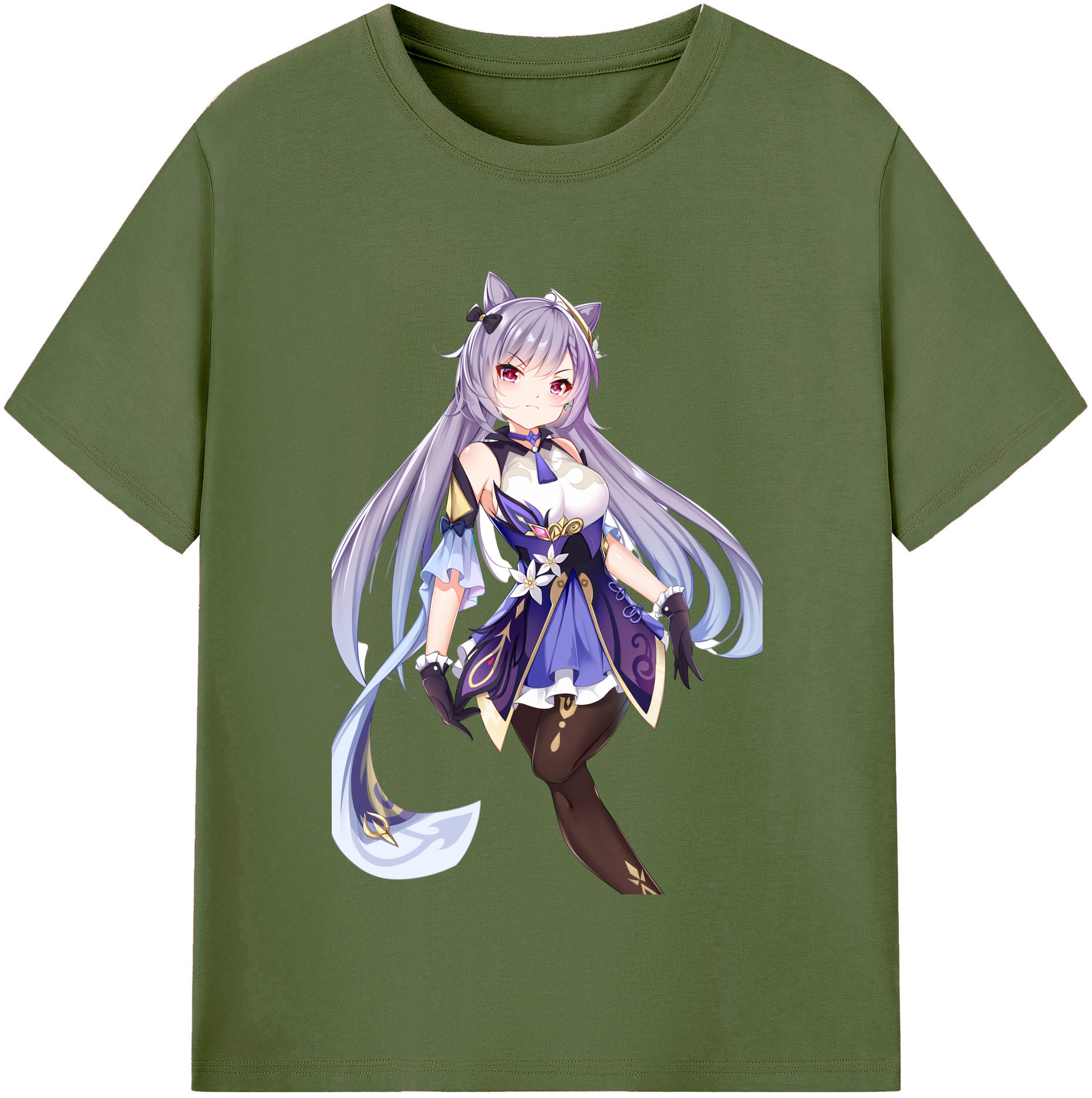 げんし神 刻晴 こくせい genshin Kokusei 綿100％半袖Tシャツ（フロントプリント）